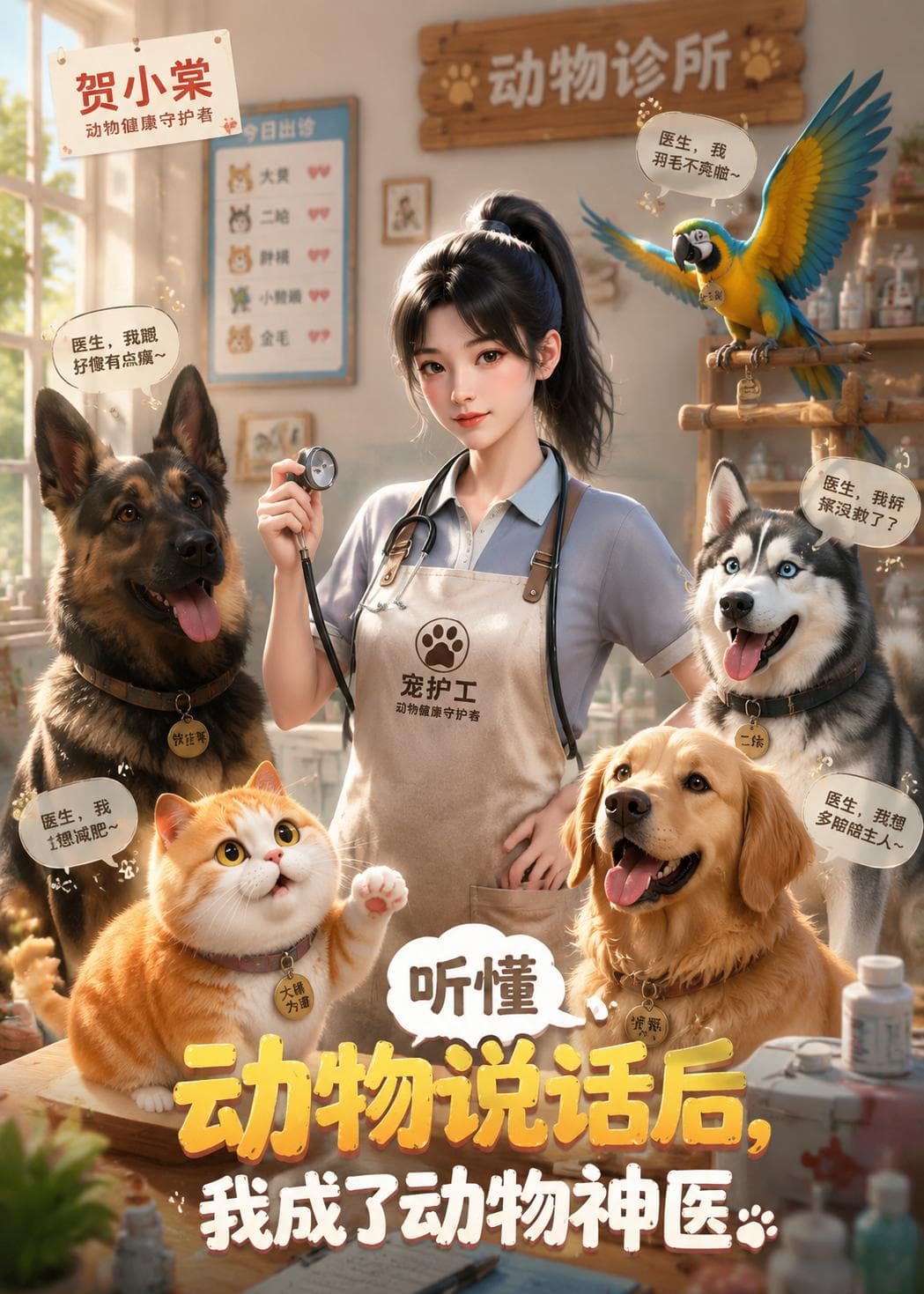 听懂动物说话后，我成了动物神医海报