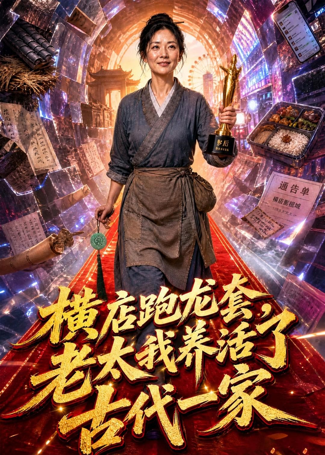 横店跑龙套，老太我养活了古代一家海报