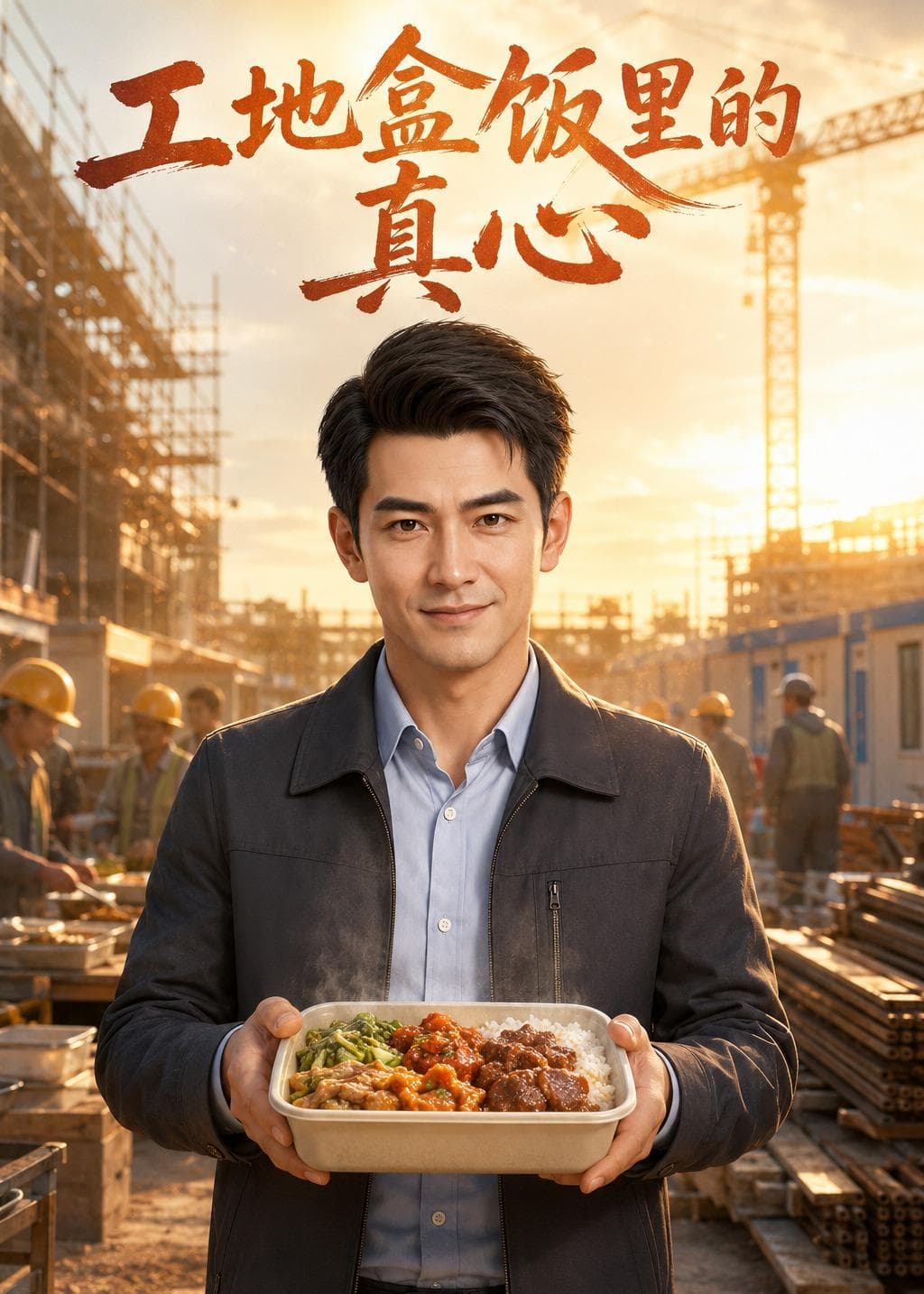 工地盒饭里的真心海报