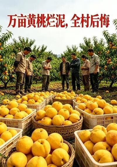 万亩黄桃烂泥，全村后悔海报