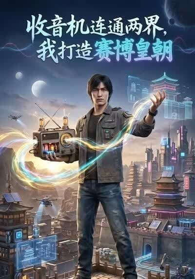 收音机连通两界，我打造赛博皇朝海报